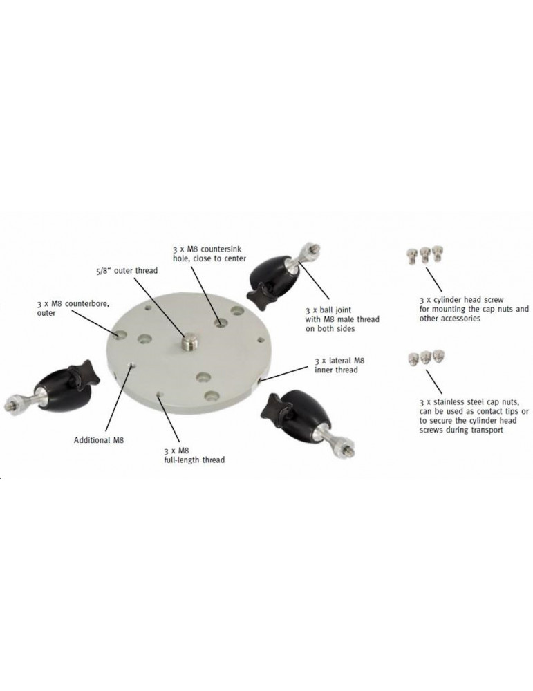 Base trépied miniature | Ellipsetop.be